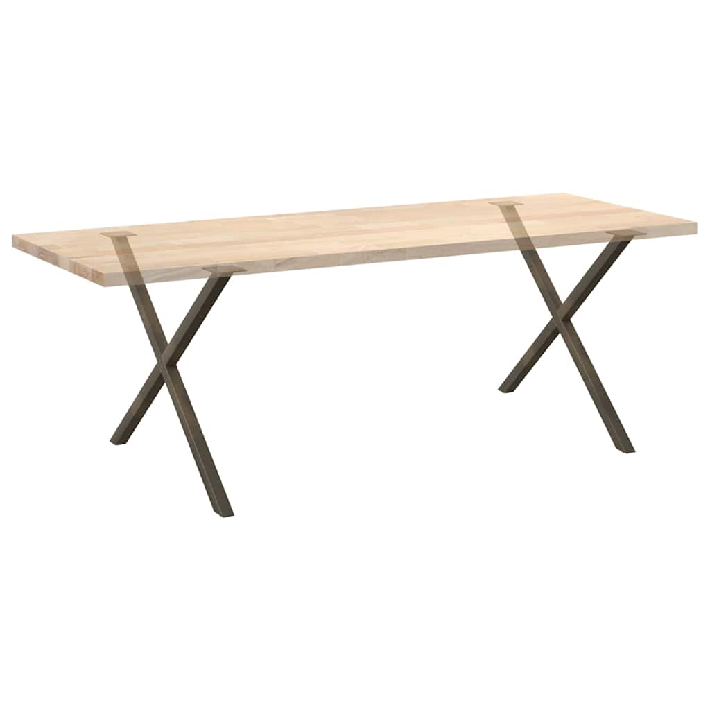 vidaXL Nogi do stołu jadalnego w kształcie litery X 2 szt. Naturalna stal 90x(72-73) cm Stal