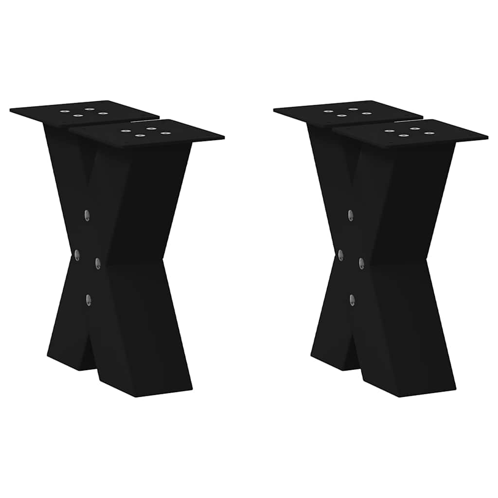 vidaXL Nogi do stolika kawowego w kształcie litery X 2 szt. Czarne 30x(30-31) cm Stal