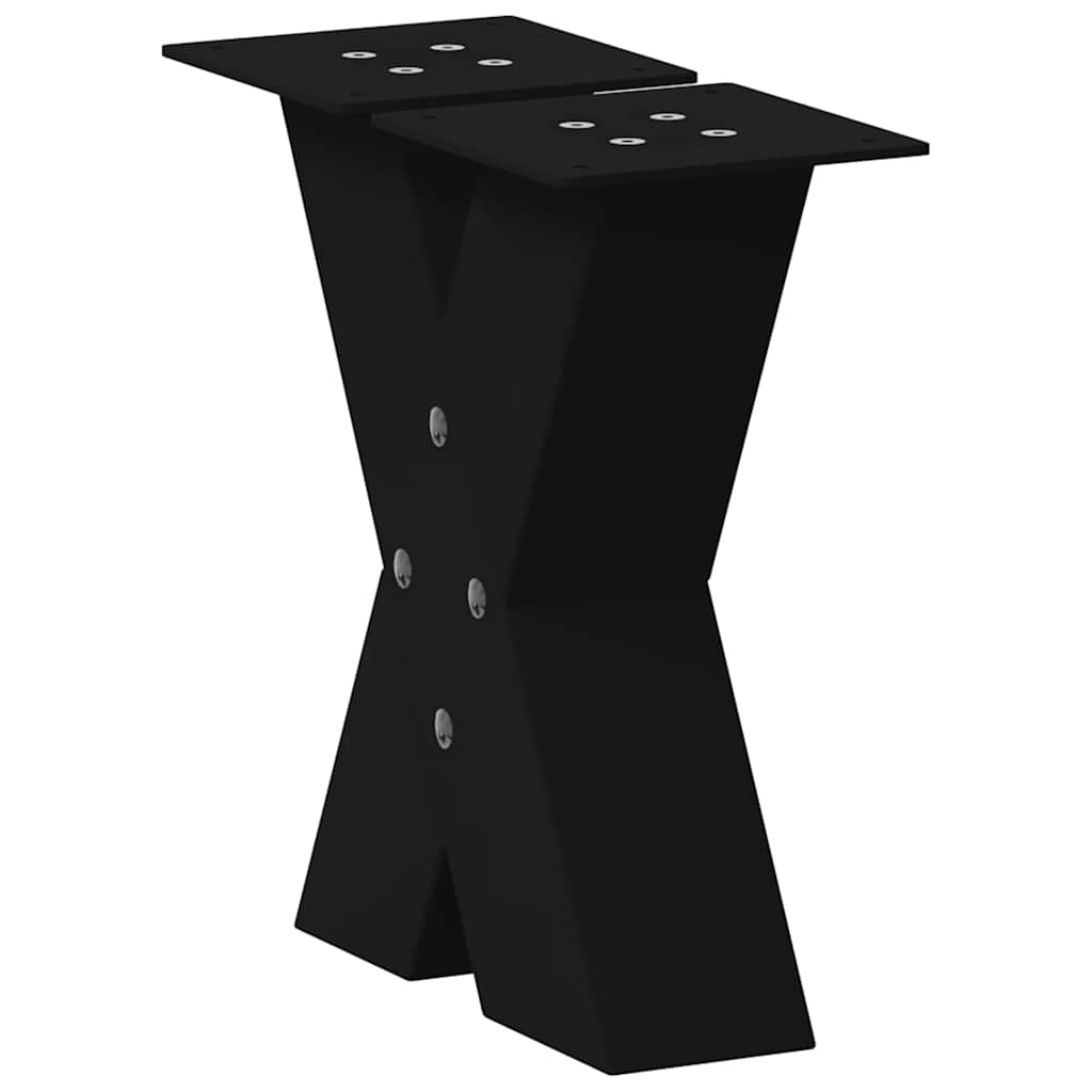 vidaXL Nogi do stolika kawowego w kształcie litery X 2 szt. Czarne 30x(30-31) cm Stal