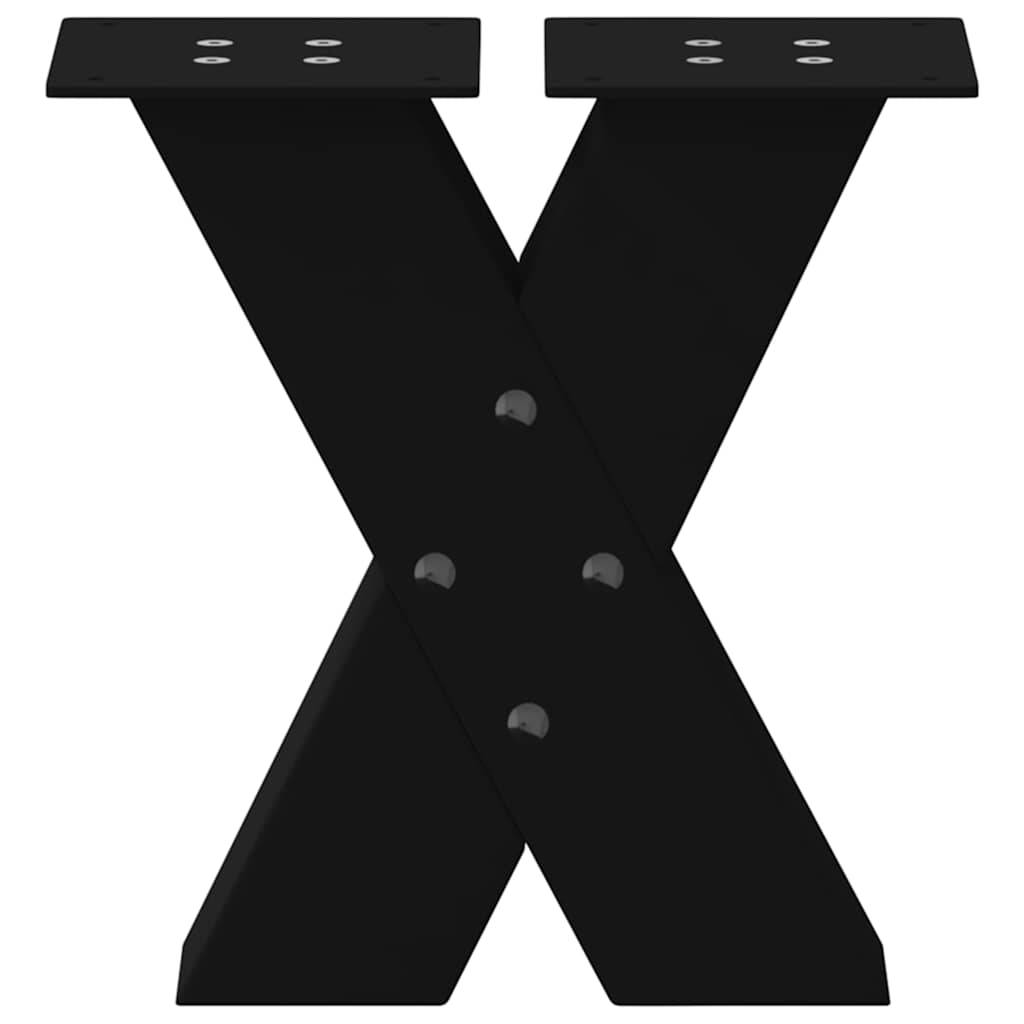 vidaXL Nogi do stolika kawowego w kształcie litery X 2 szt. Czarne 30x(30-31) cm Stal