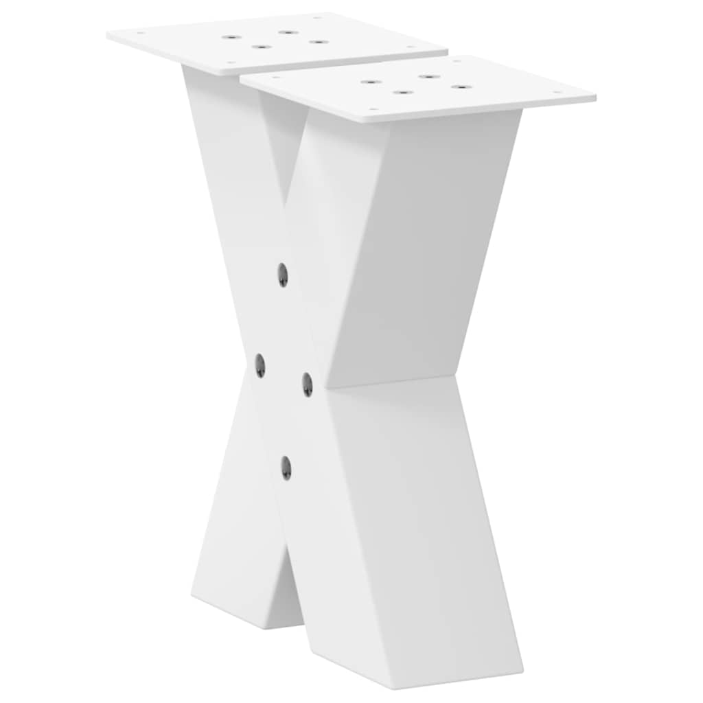 vidaXL Nogi do stolika kawowego w kształcie litery X 2 szt. Białe 30x(30-31) cm Stal