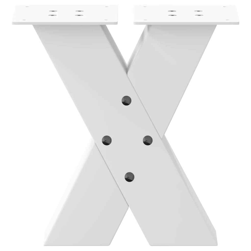 vidaXL Nogi do stolika kawowego w kształcie litery X 2 szt. Białe 30x(30-31) cm Stal