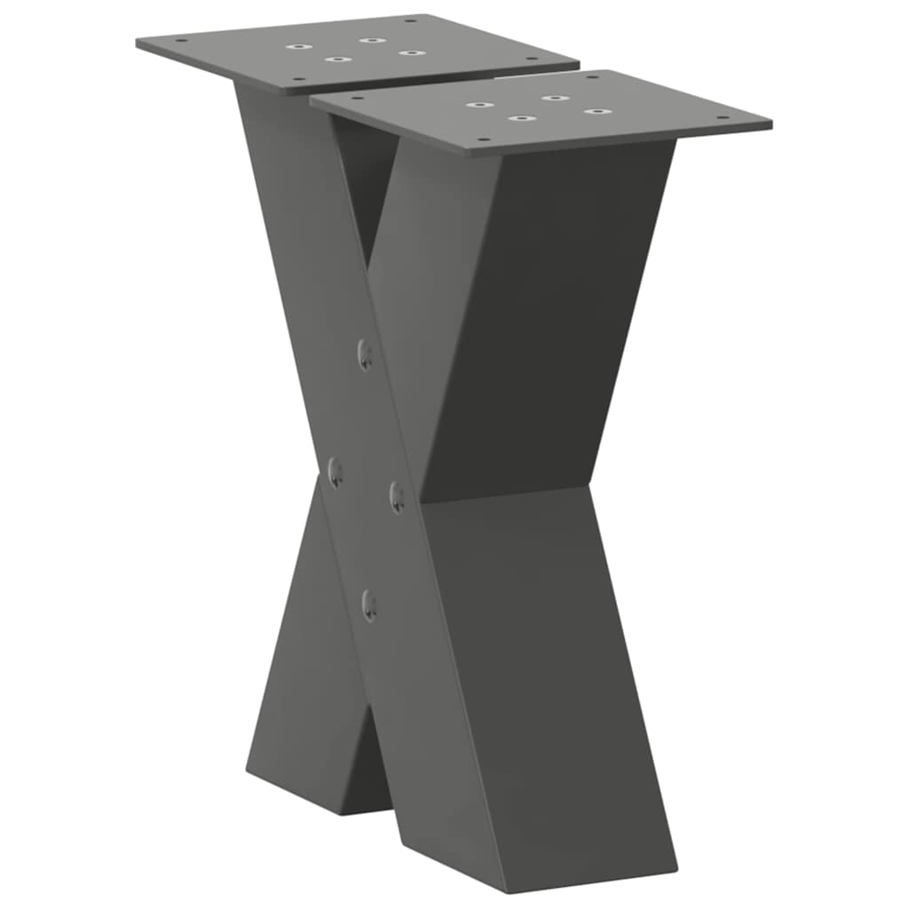 vidaXL Nogi do stolika kawowego w kształcie litery X 2 szt. Antracyt 30x(30-31) cm Stal
