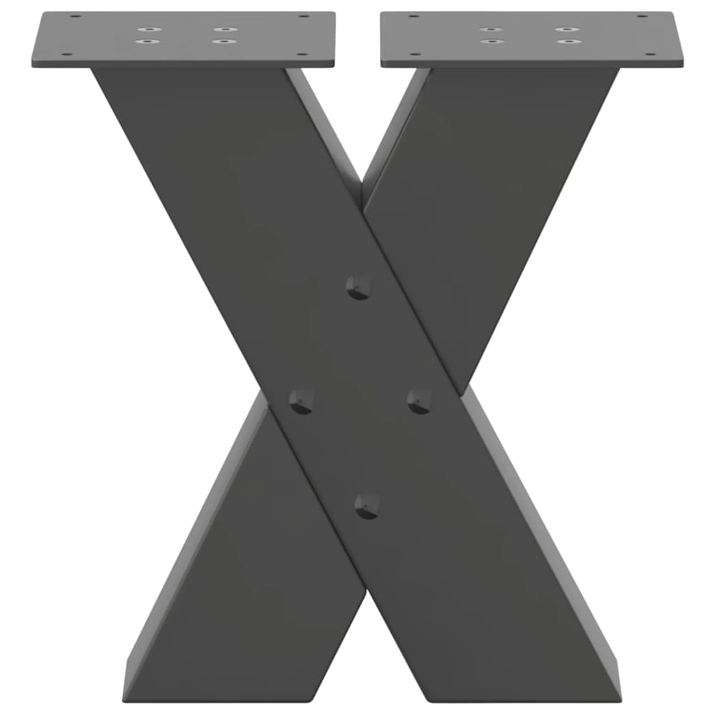 vidaXL Nogi do stolika kawowego w kształcie litery X 2 szt. Antracyt 30x(30-31) cm Stal