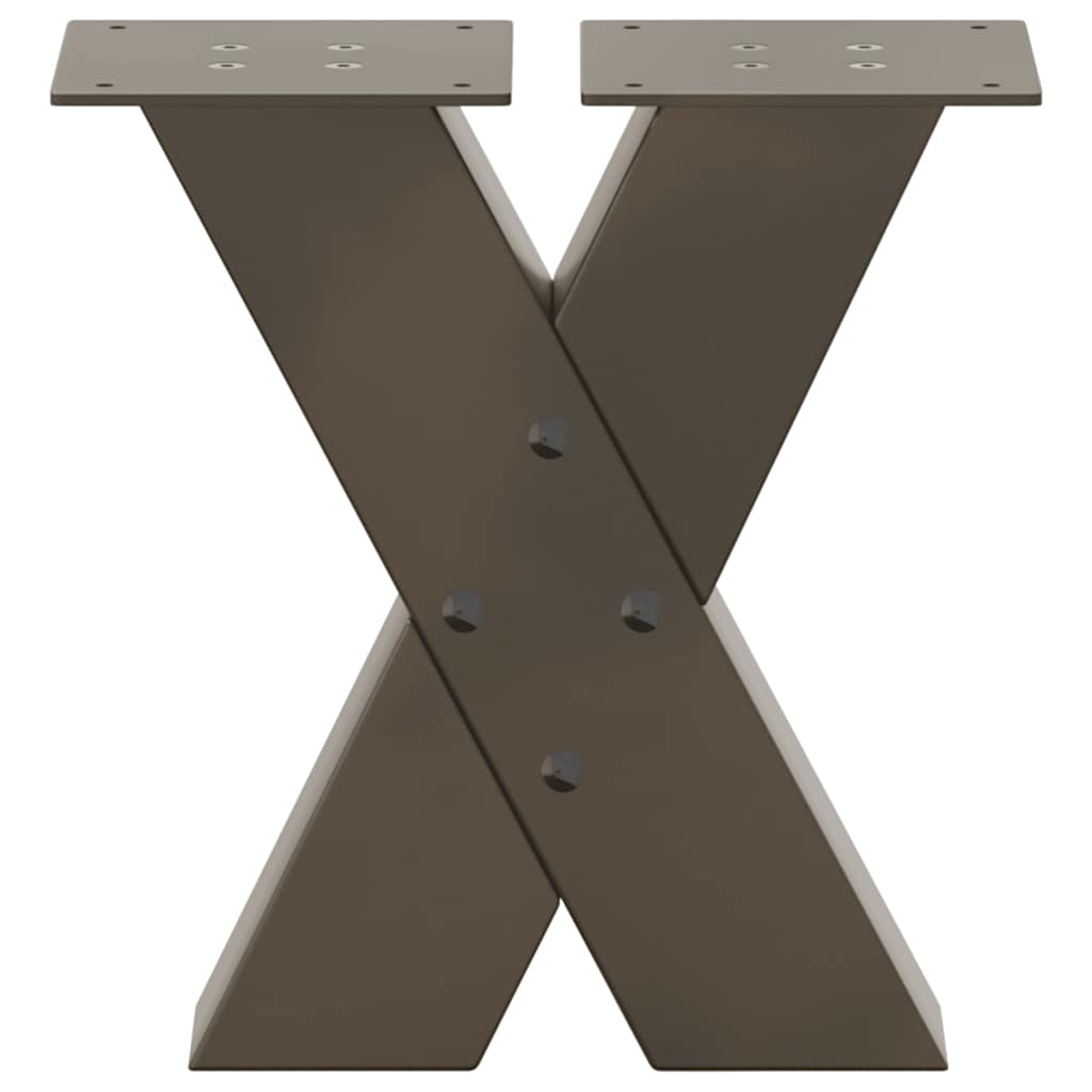 vidaXL Nogi do stolika kawowego w kształcie litery X 2 szt. Naturalna stal 30x(30-31) cm Stal