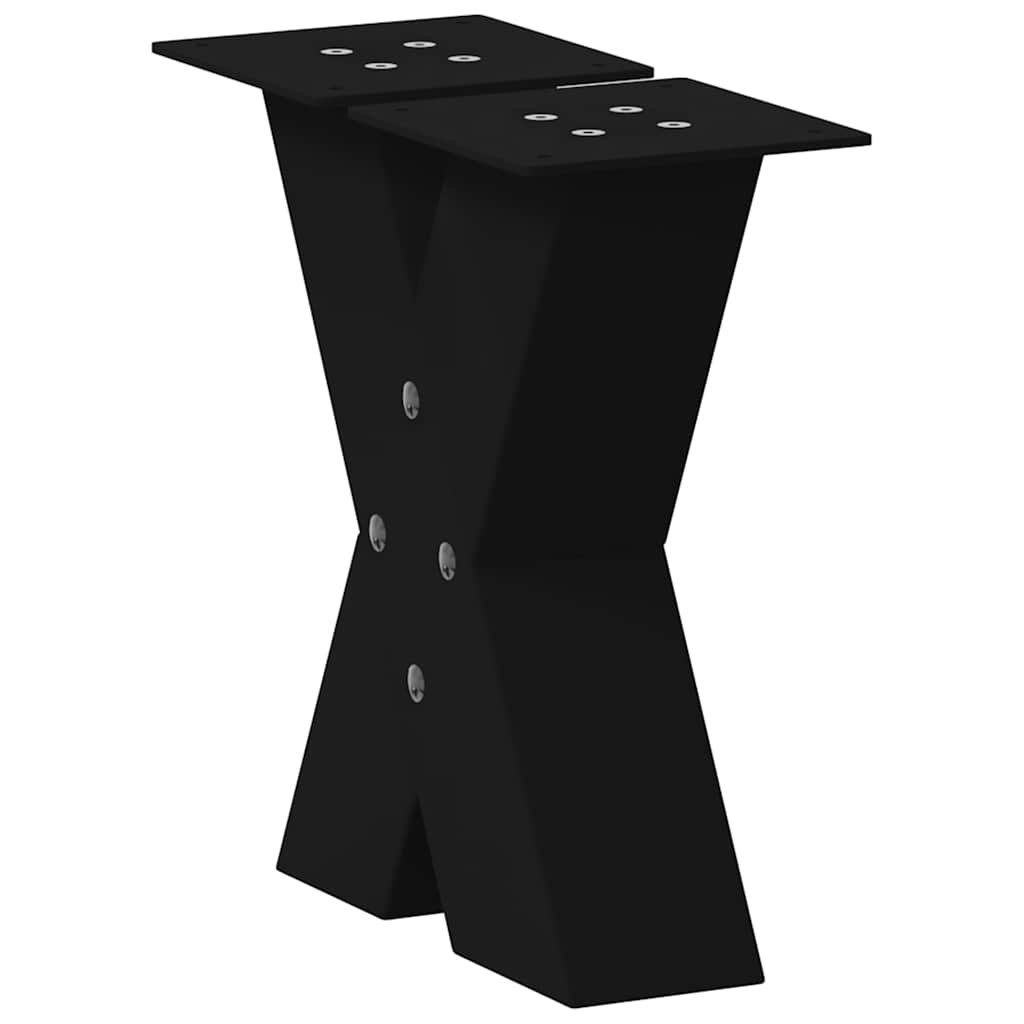 vidaXL Nogi do stolika kawowego w kształcie litery X 2 szt. Czarne 40x(30-31) cm Stal