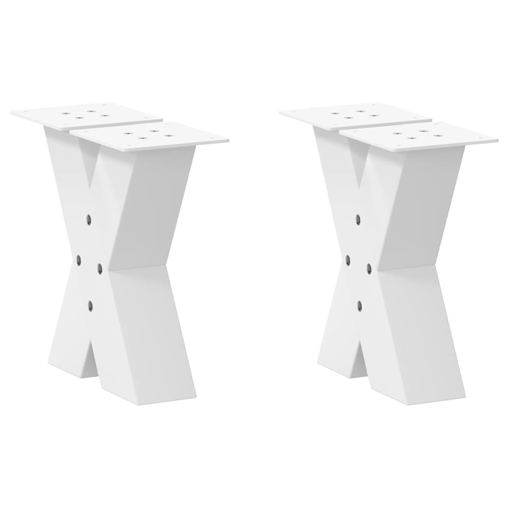 vidaXL Nogi do stolika kawowego w kształcie litery X 2 szt. Białe 40x(30-31) cm Stal