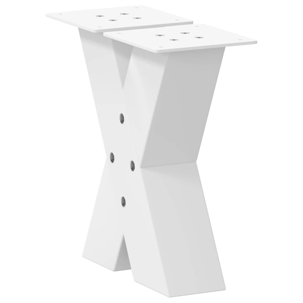 vidaXL Nogi do stolika kawowego w kształcie litery X 2 szt. Białe 40x(30-31) cm Stal