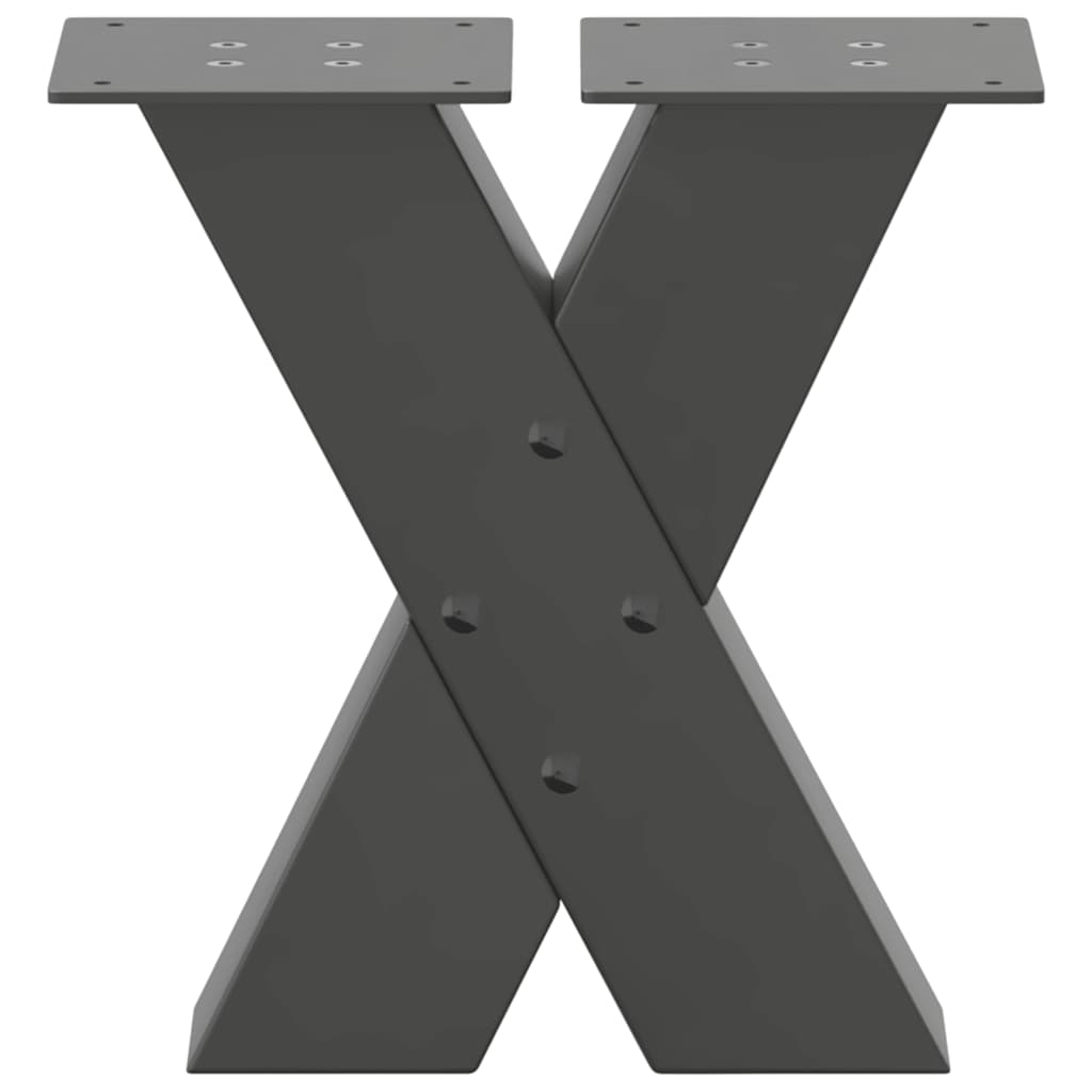 vidaXL Nogi do stolika kawowego w kształcie litery X 2 szt. Antracyt 40x(30-31) cm Stal