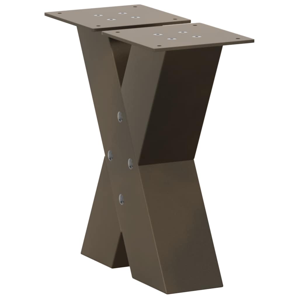vidaXL Nogi do stolika kawowego w kształcie litery X 2 szt. Naturalna stal 40x(30-31) cm Stal