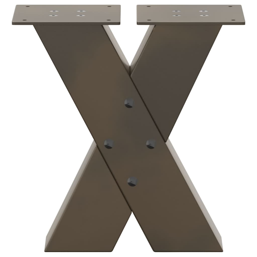 vidaXL Nogi do stolika kawowego w kształcie litery X 2 szt. Naturalna stal 40x(30-31) cm Stal