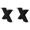 vidaXL Nogi do stolika kawowego w kształcie litery X 2 szt. Czarne 50x(30-31) cm Stal