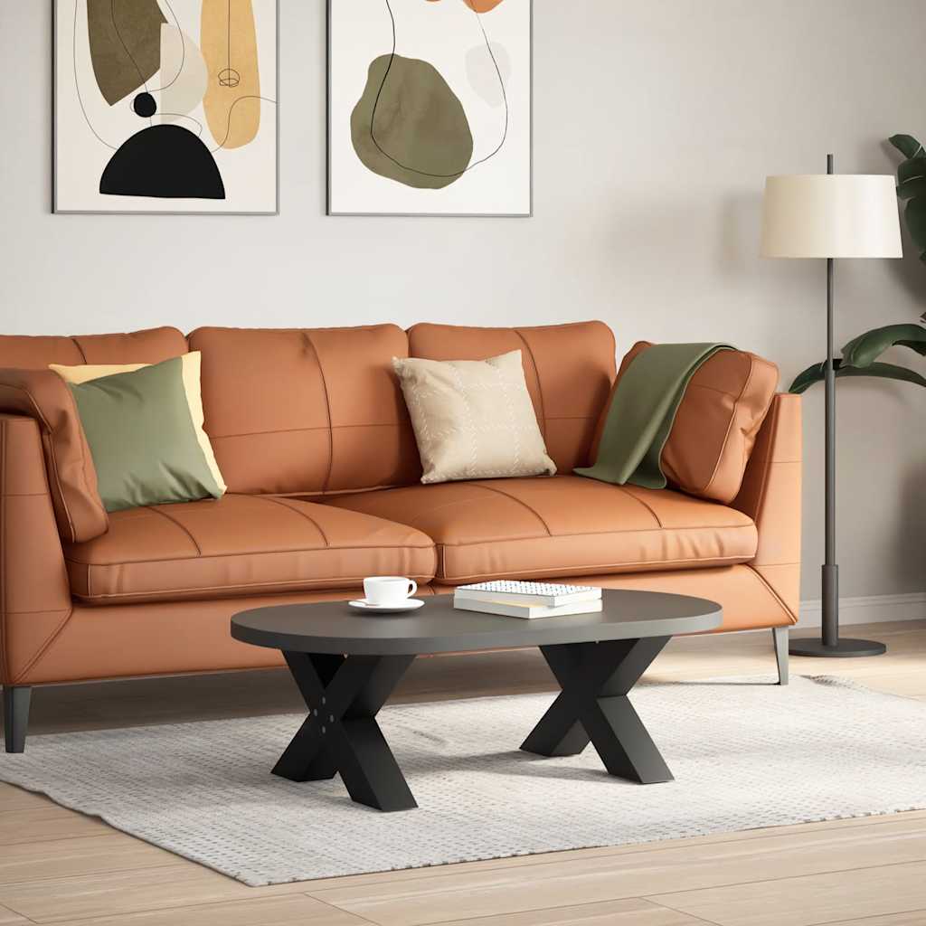 vidaXL Nogi do stolika kawowego w kształcie litery X 2 szt. Czarne 50x(30-31) cm Stal