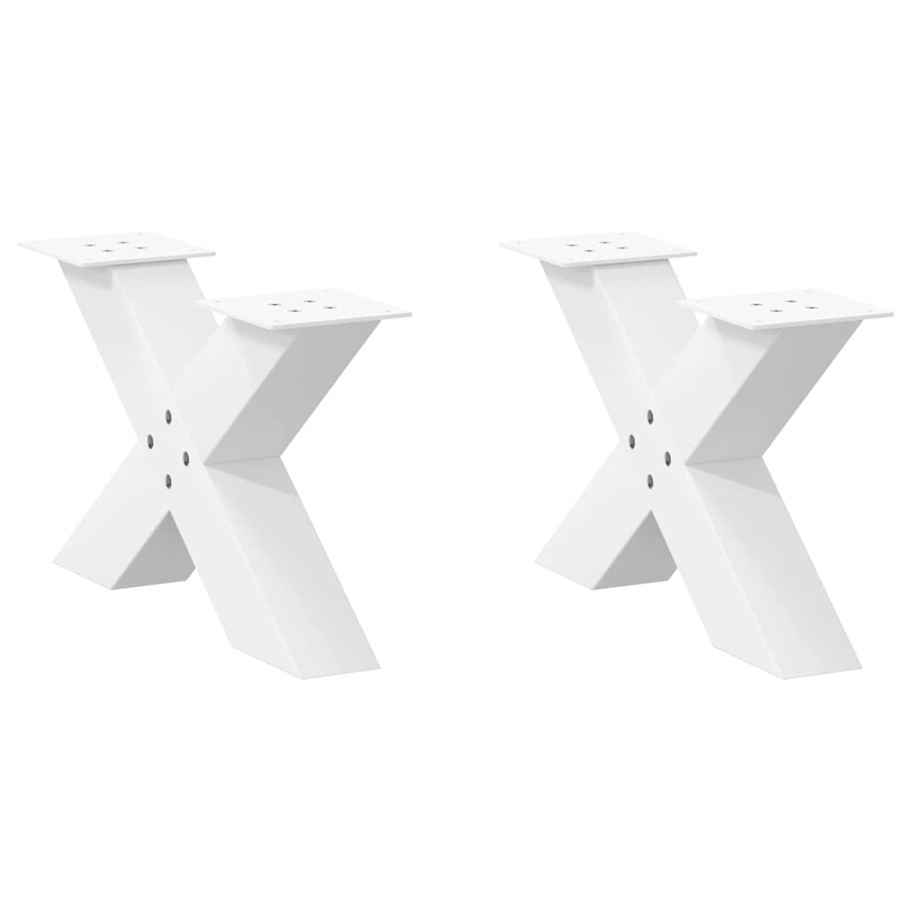 vidaXL Nogi do stolika kawowego w kształcie litery X 2 szt. Białe 50x(30-31) cm Stal