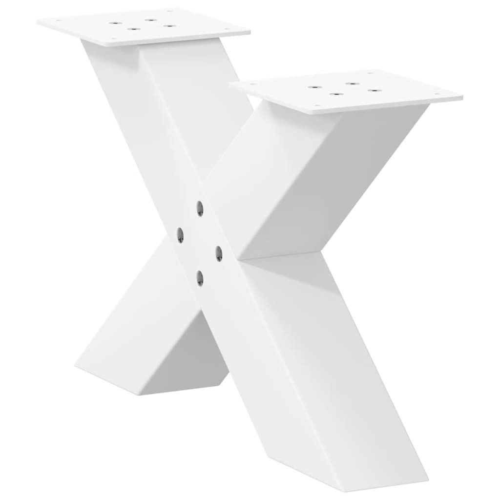 vidaXL Nogi do stolika kawowego w kształcie litery X 2 szt. Białe 50x(30-31) cm Stal