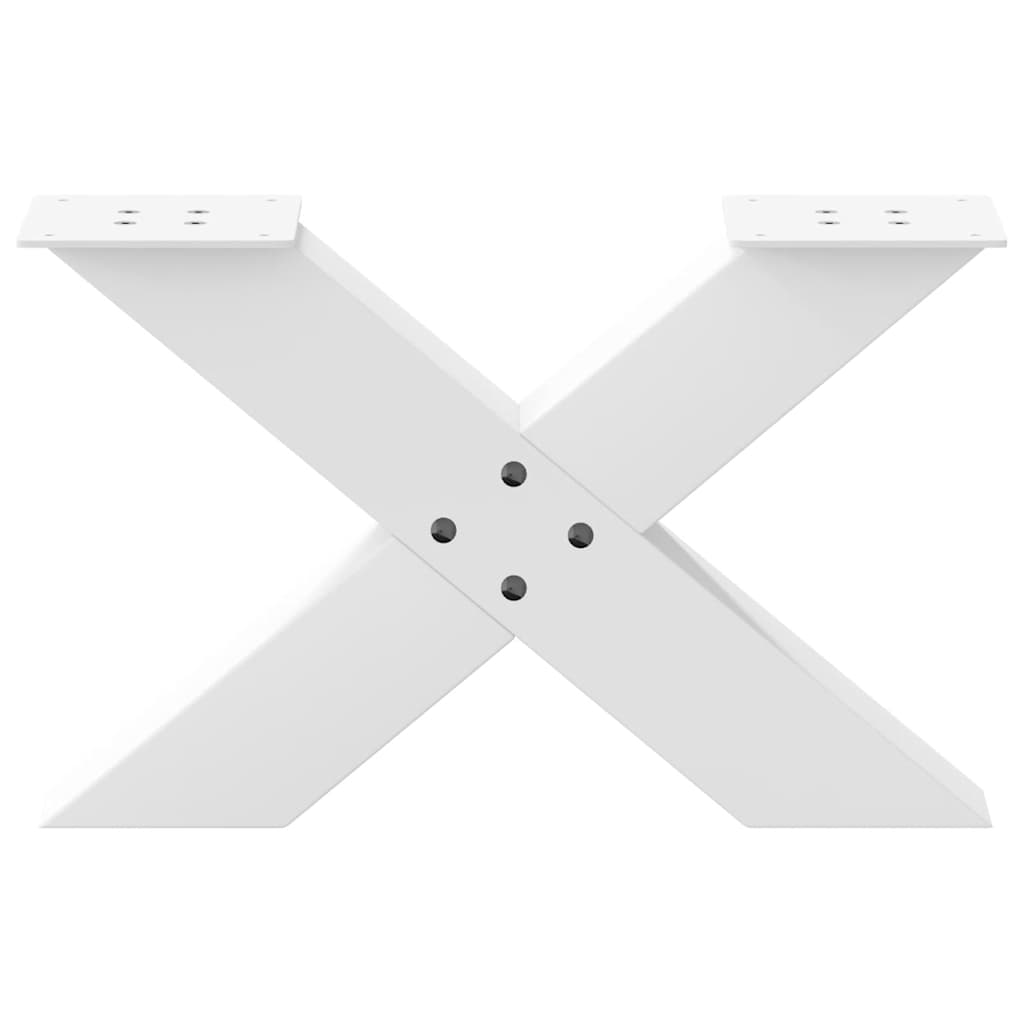 vidaXL Nogi do stolika kawowego w kształcie litery X 2 szt. Białe 50x(30-31) cm Stal