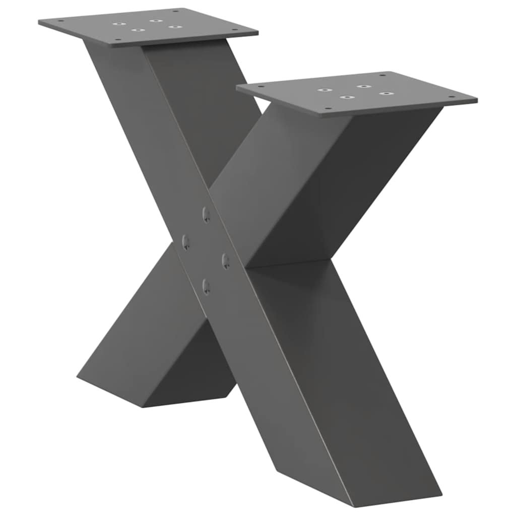 vidaXL Nogi do stolika kawowego w kształcie litery X 2 szt. Antracyt 50x(30-31) cm Stal