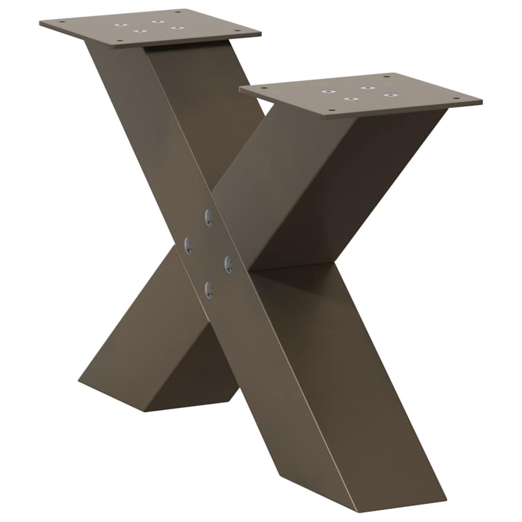 vidaXL Nogi do stolika kawowego w kształcie litery X 2 szt. Naturalna stal 50x(30-31) cm Stal
