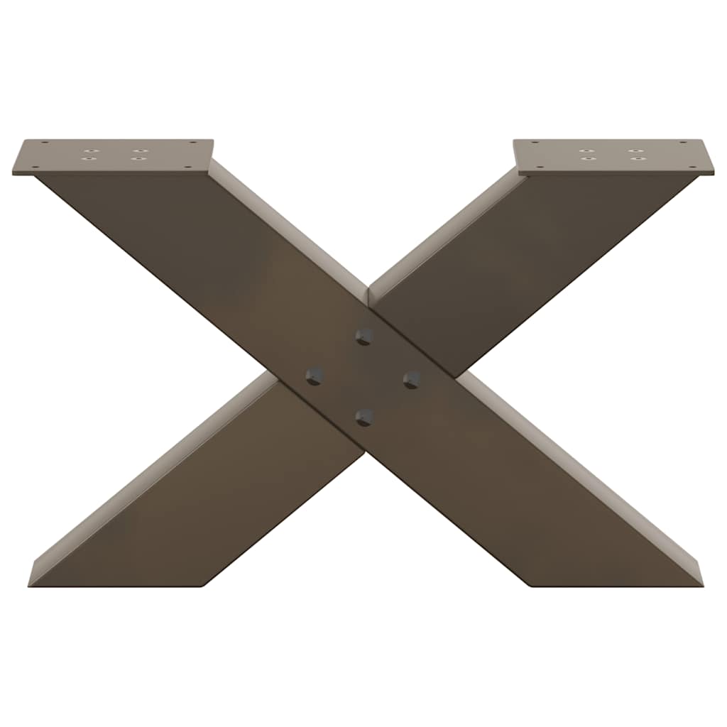 vidaXL Nogi do stolika kawowego w kształcie litery X 2 szt. Naturalna stal 50x(30-31) cm Stal