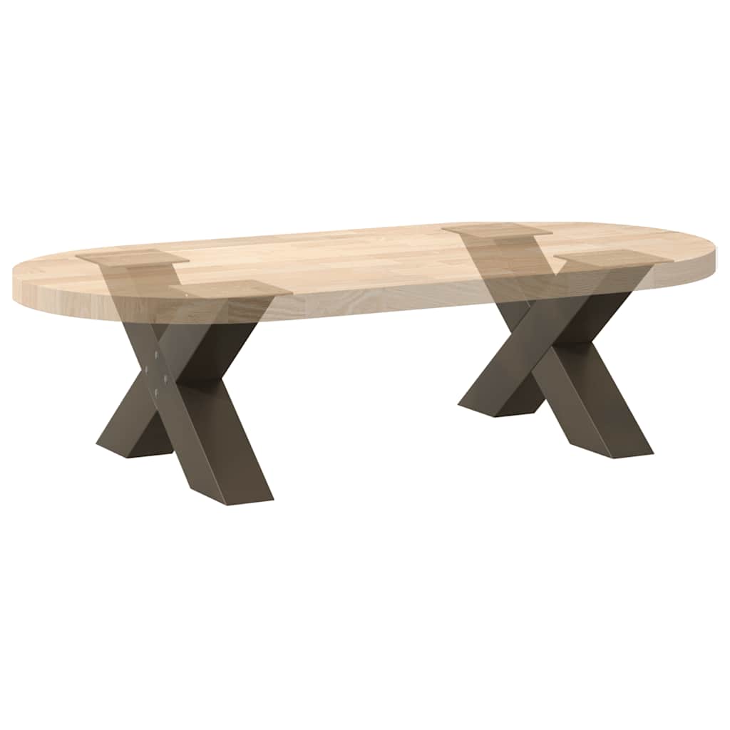 vidaXL Nogi do stolika kawowego w kształcie litery X 2 szt. Naturalna stal 50x(30-31) cm Stal