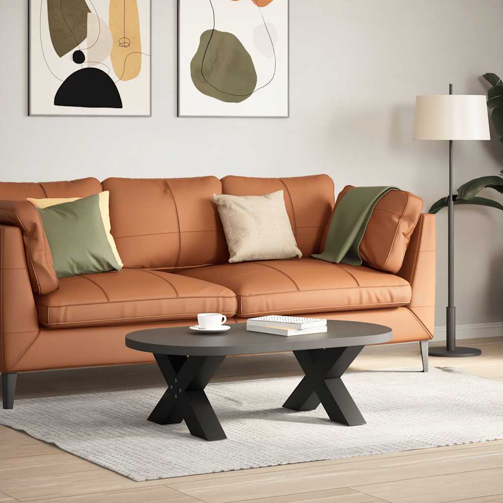 vidaXL Nogi do stolika kawowego w kształcie litery X 2 szt. Czarne 60x(30-31) cm Stal