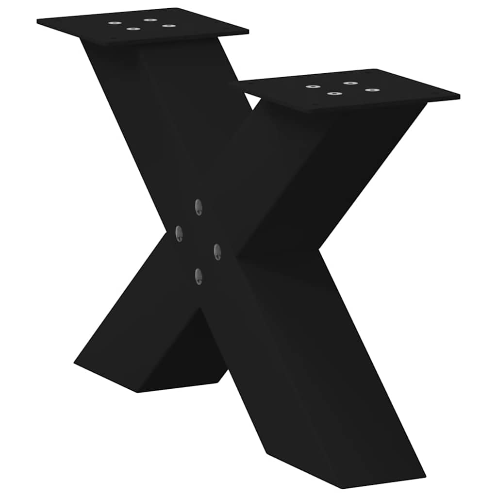 vidaXL Nogi do stolika kawowego w kształcie litery X 2 szt. Czarne 60x(30-31) cm Stal