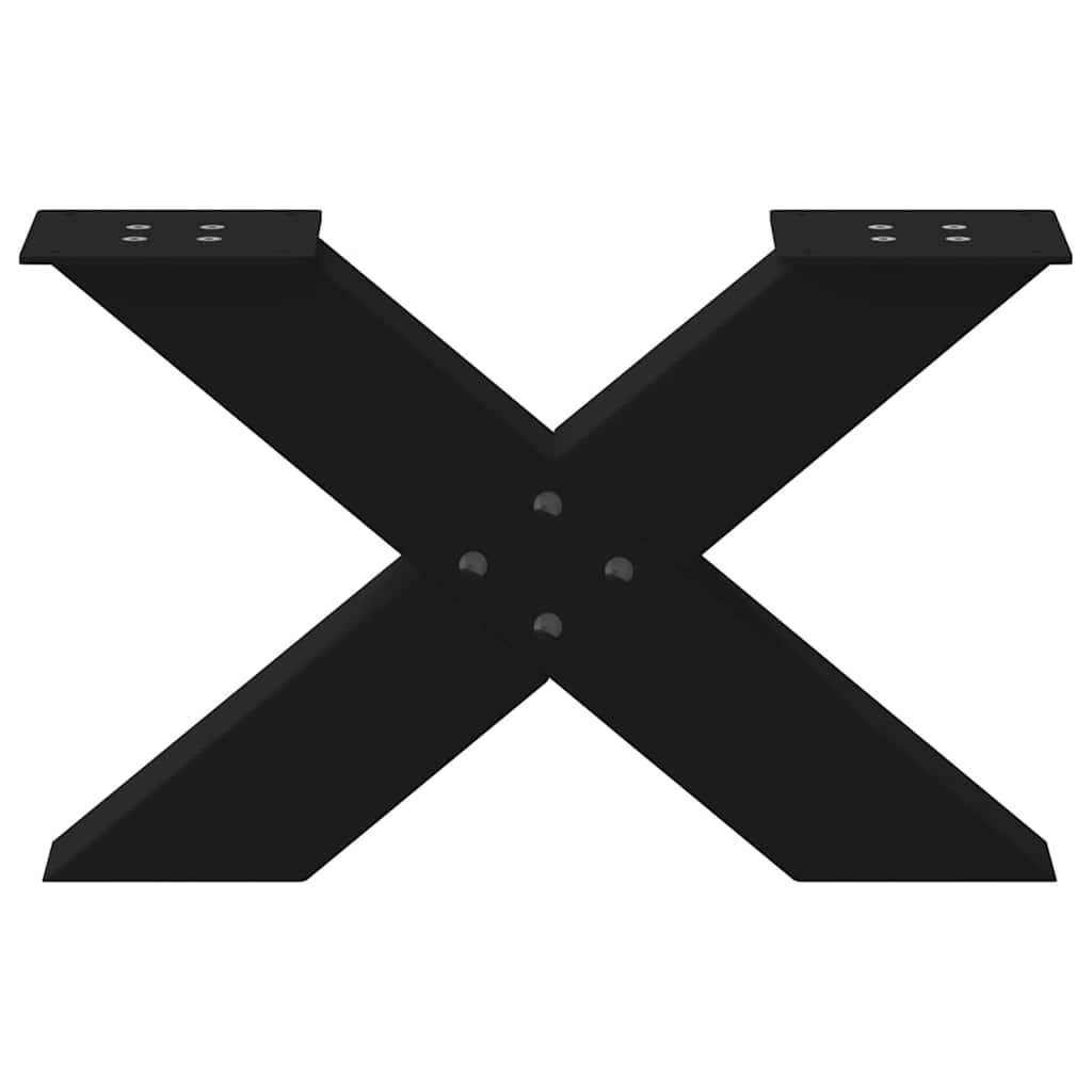 vidaXL Nogi do stolika kawowego w kształcie litery X 2 szt. Czarne 60x(30-31) cm Stal