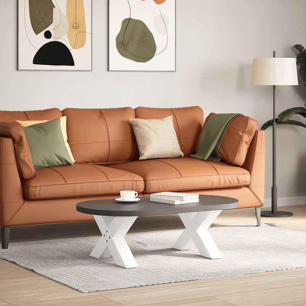 vidaXL Nogi do stolika kawowego w kształcie litery X 2 szt. Białe 60x(30-31) cm Stal
