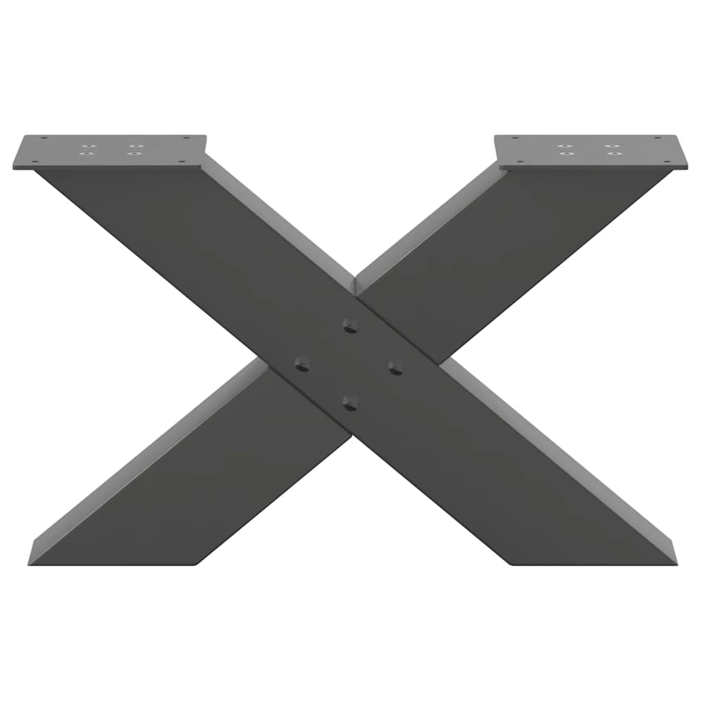 vidaXL Nogi do stolika kawowego w kształcie litery X 2 szt. Antracyt 60x(30-31) cm Stal