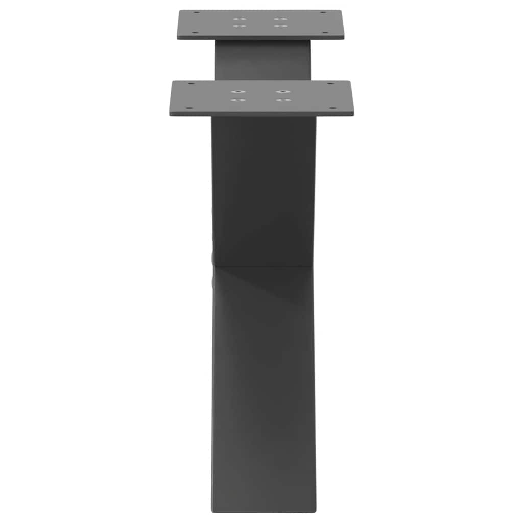 vidaXL Nogi do stolika kawowego w kształcie litery X 2 szt. Antracyt 60x(30-31) cm Stal