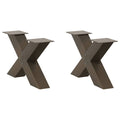 vidaXL Nogi do stolika kawowego w kształcie litery X 2 szt. Naturalna stal 60x(30-31) cm Stal