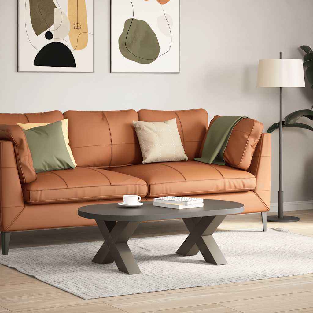 vidaXL Nogi do stolika kawowego w kształcie litery X 2 szt. Naturalna stal 60x(30-31) cm Stal