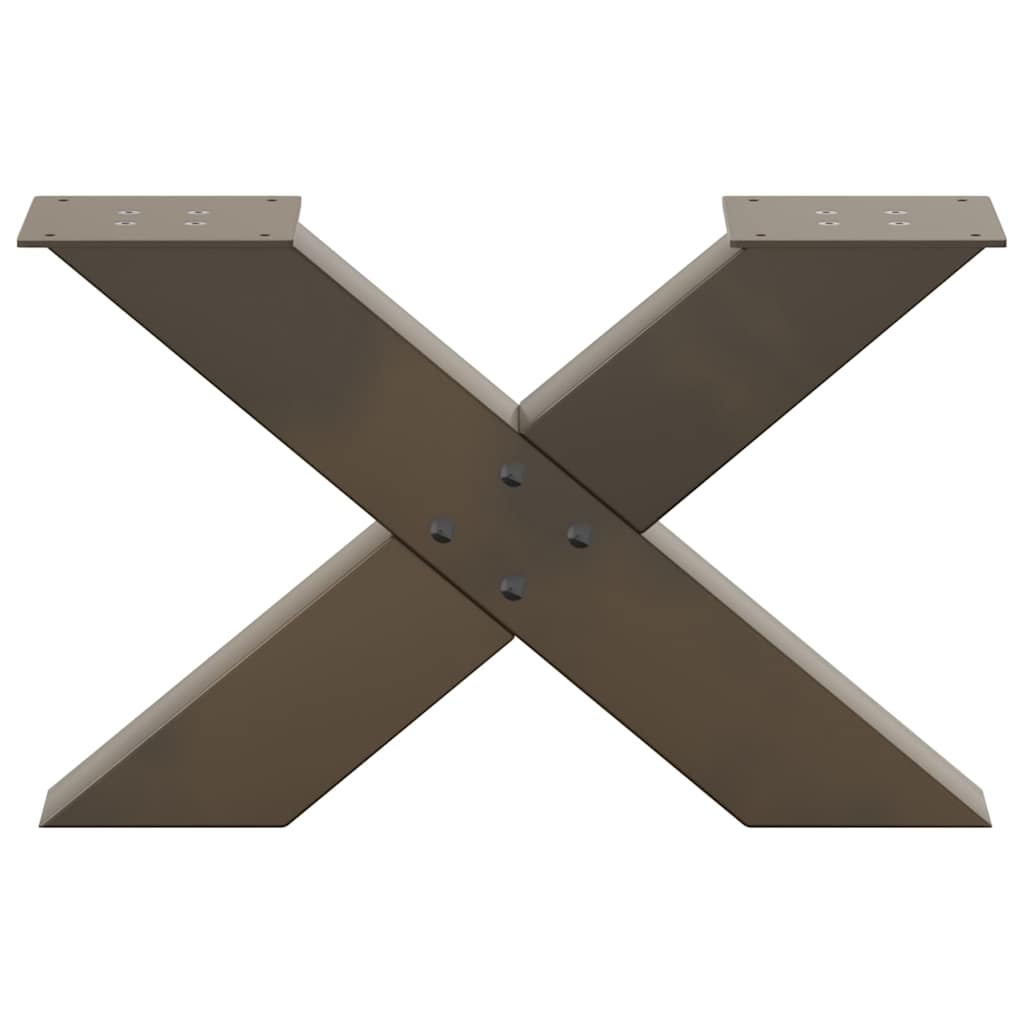 vidaXL Nogi do stolika kawowego w kształcie litery X 2 szt. Naturalna stal 60x(30-31) cm Stal