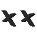 vidaXL Nogi do stolika kawowego w kształcie litery X 2 szt. Czarne 70x(30-31) cm Stal
