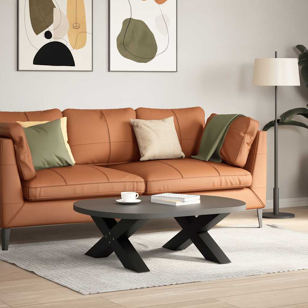 vidaXL Nogi do stolika kawowego w kształcie litery X 2 szt. Czarne 70x(30-31) cm Stal