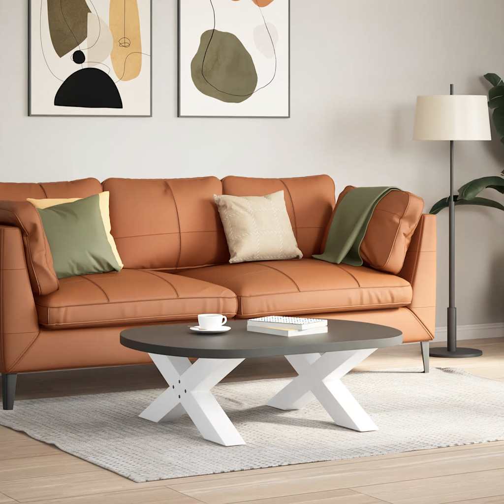 vidaXL Nogi do stolika kawowego w kształcie litery X 2 szt. Białe 70x(30-31) cm Stal