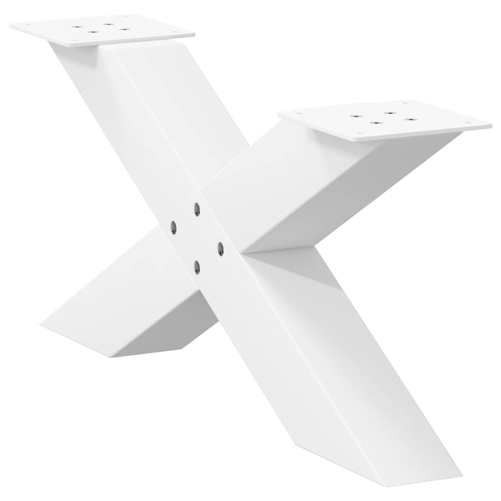 vidaXL Nogi do stolika kawowego w kształcie litery X 2 szt. Białe 70x(30-31) cm Stal