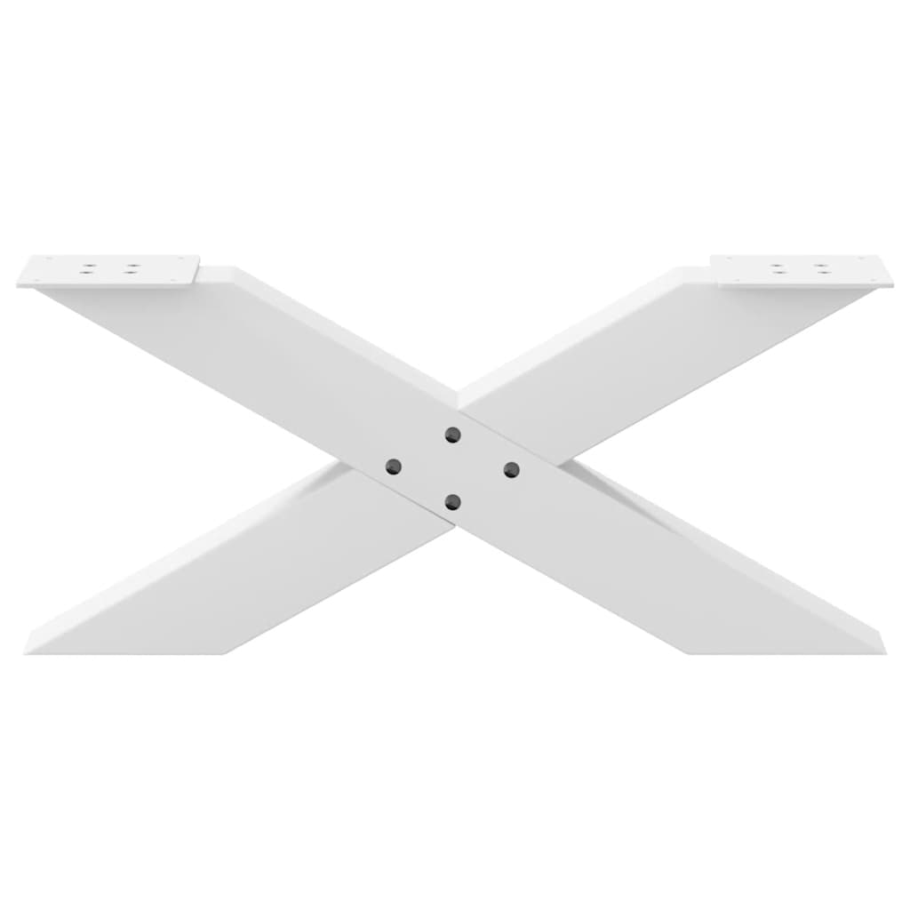 vidaXL Nogi do stolika kawowego w kształcie litery X 2 szt. Białe 70x(30-31) cm Stal