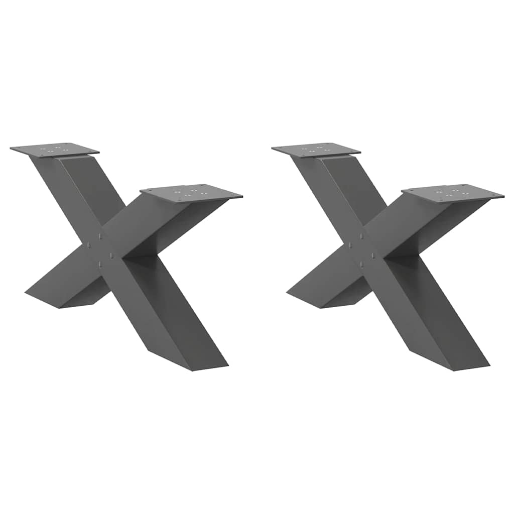 vidaXL Nogi do stolika kawowego w kształcie litery X 2 szt. Antracyt 70x(30-31) cm Stal