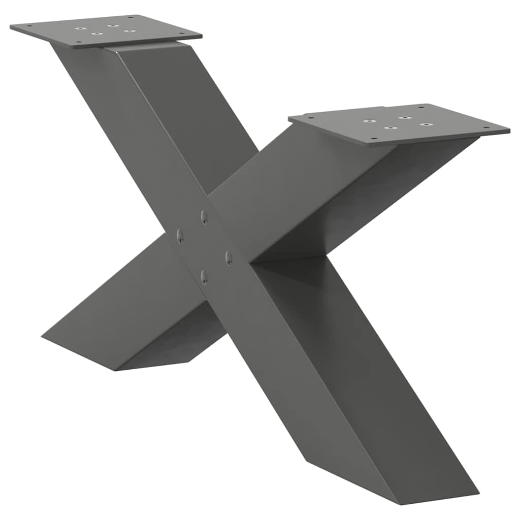 vidaXL Nogi do stolika kawowego w kształcie litery X 2 szt. Antracyt 70x(30-31) cm Stal