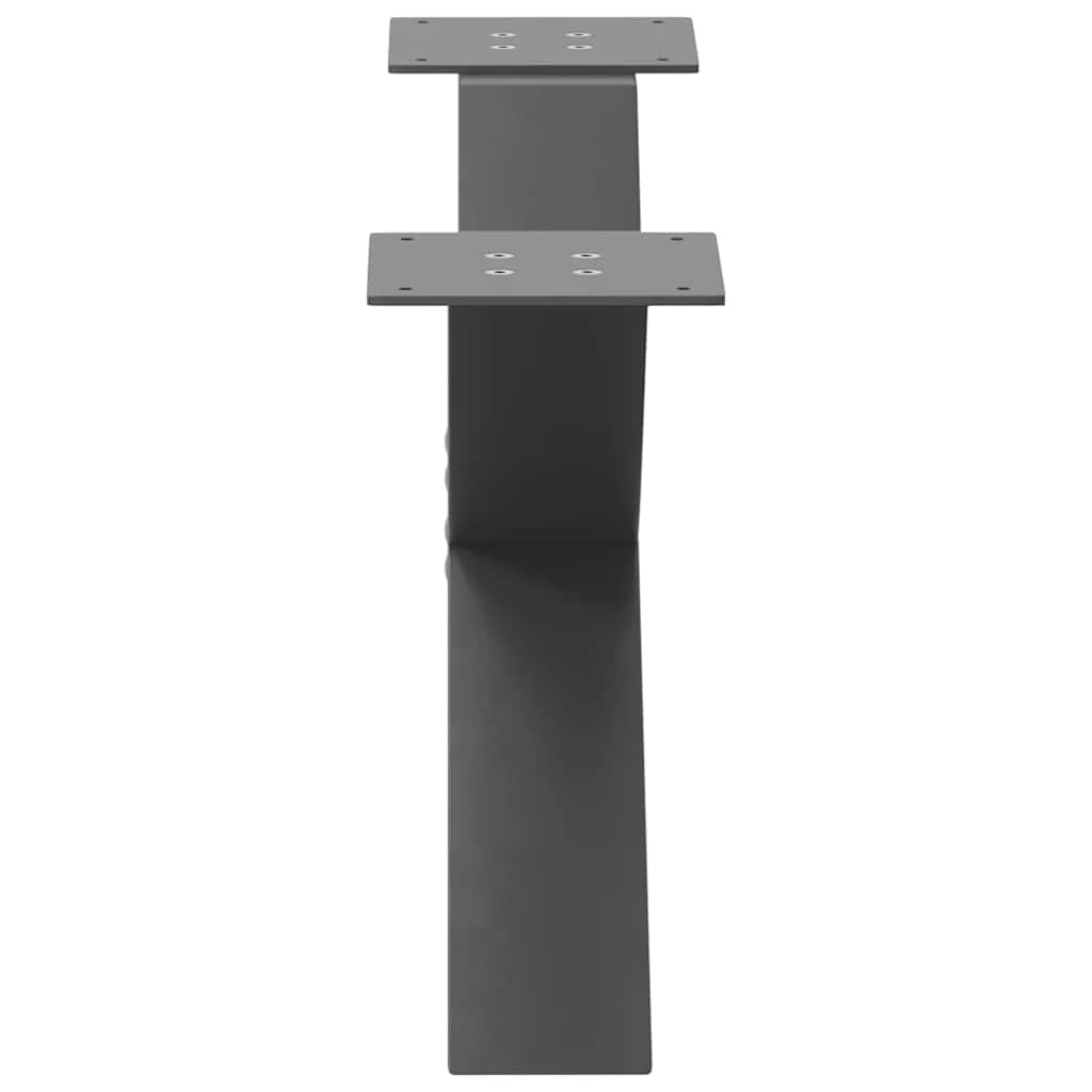 vidaXL Nogi do stolika kawowego w kształcie litery X 2 szt. Antracyt 70x(30-31) cm Stal