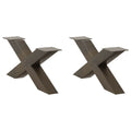 vidaXL Nogi do stolika kawowego w kształcie litery X 2 szt. Naturalna stal 70x(30-31) cm Stal