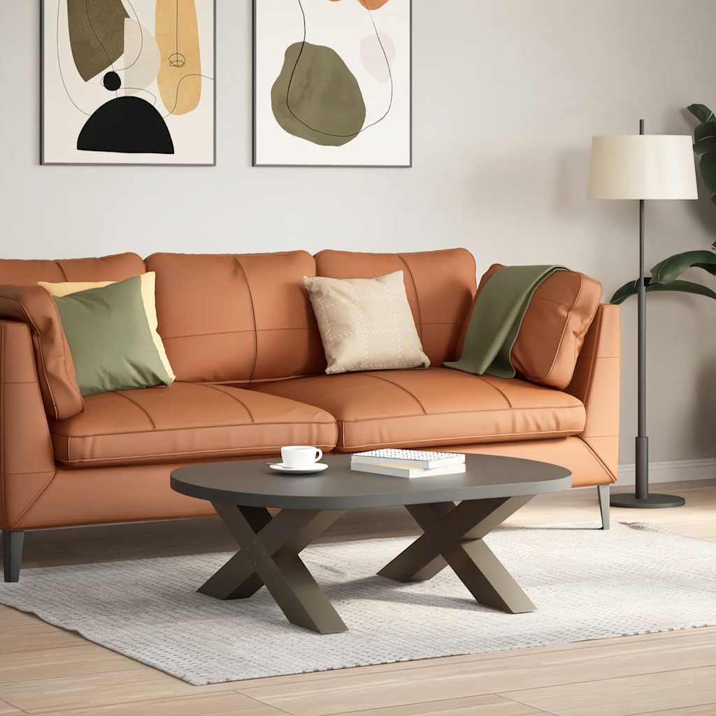 vidaXL Nogi do stolika kawowego w kształcie litery X 2 szt. Naturalna stal 70x(30-31) cm Stal