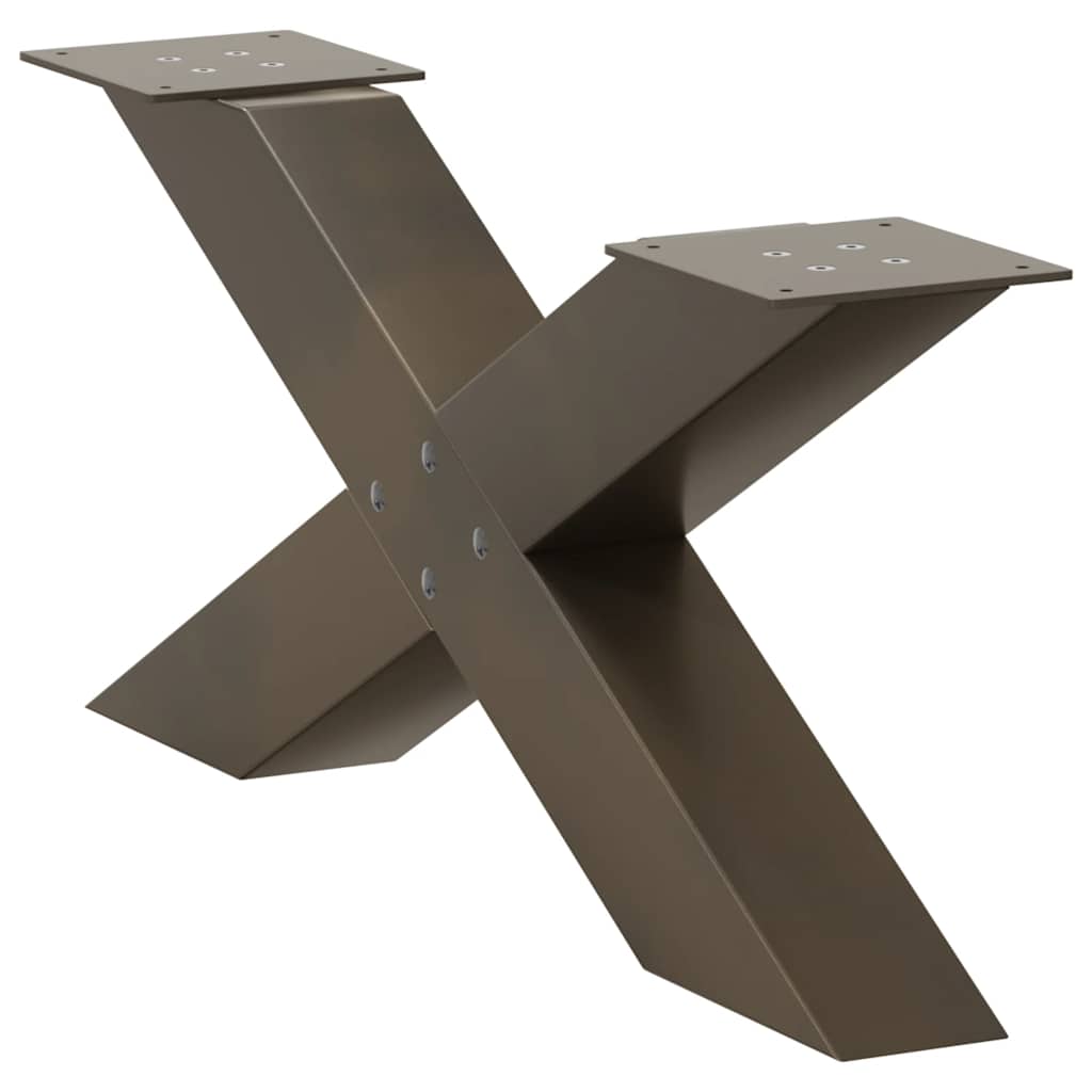 vidaXL Nogi do stolika kawowego w kształcie litery X 2 szt. Naturalna stal 70x(30-31) cm Stal