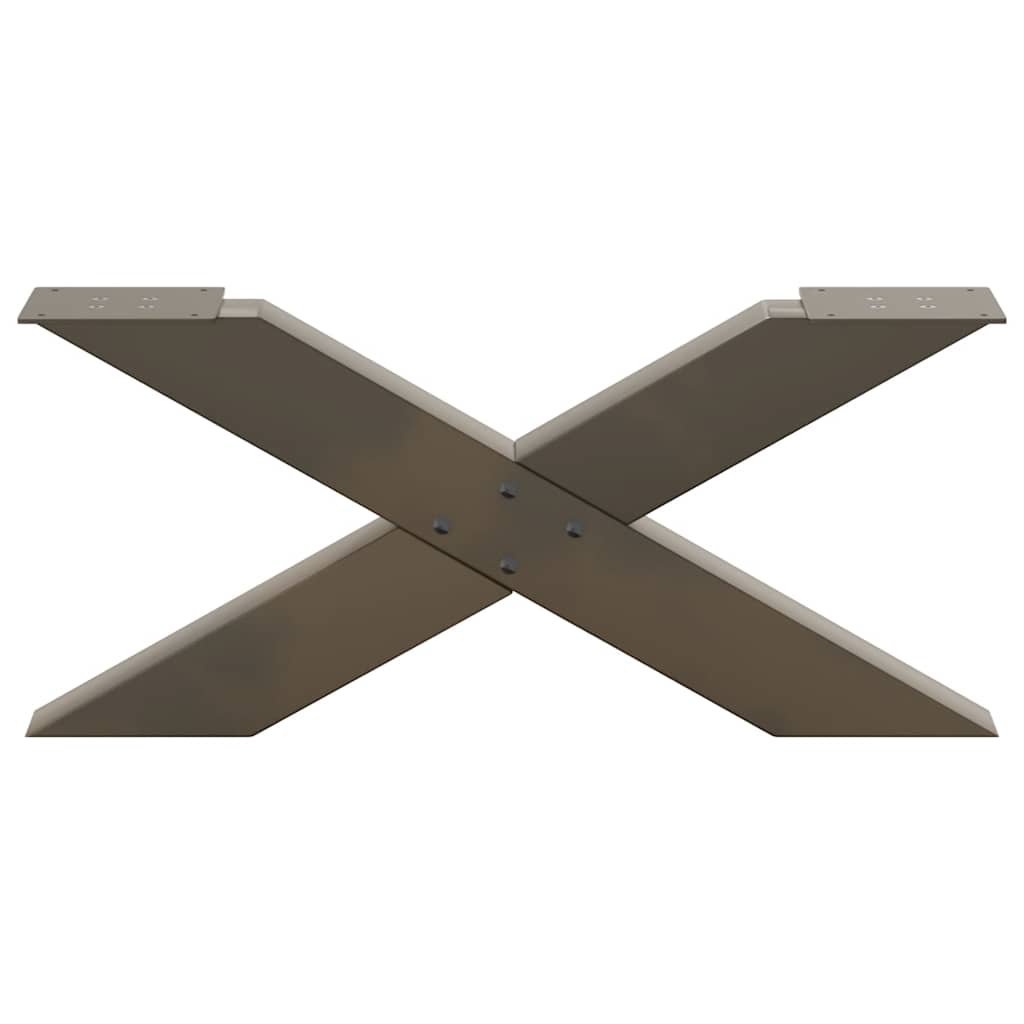 vidaXL Nogi do stolika kawowego w kształcie litery X 2 szt. Naturalna stal 70x(30-31) cm Stal