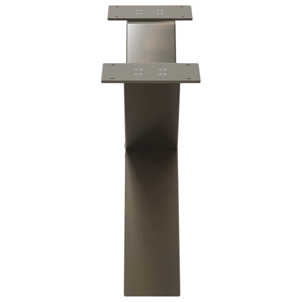 vidaXL Nogi do stolika kawowego w kształcie litery X 2 szt. Naturalna stal 70x(30-31) cm Stal