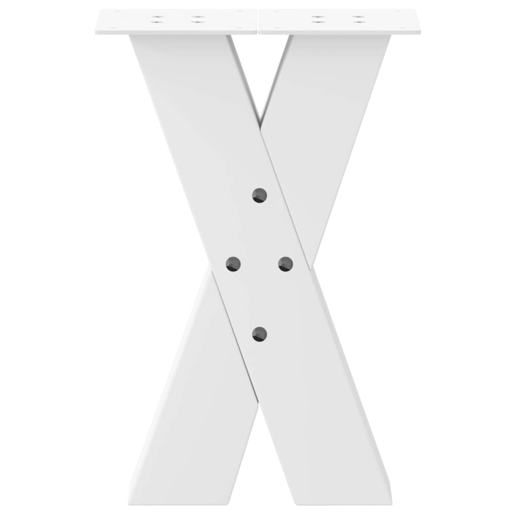 vidaXL Nogi do stolika kawowego w kształcie litery X 2 szt. Białe 28x(42-43) cm Stal