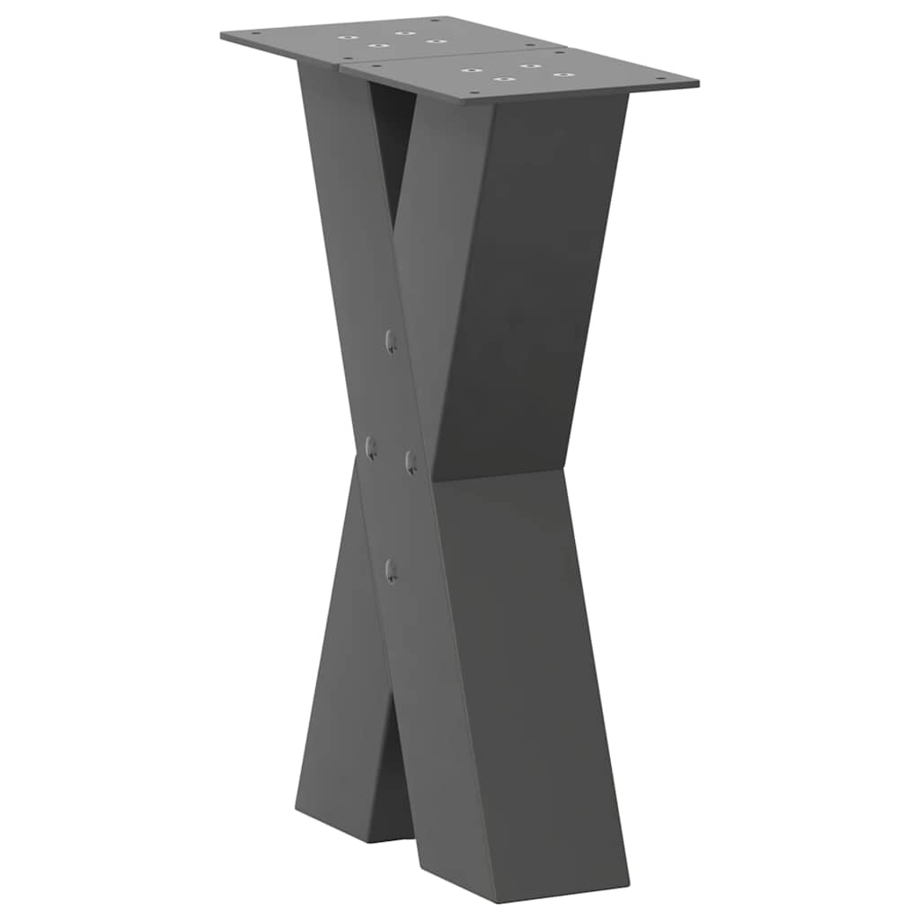 vidaXL Nogi do stolika kawowego w kształcie litery X 2 szt. Antracyt 28x(42-43) cm Stal