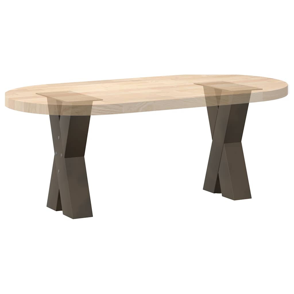 vidaXL Nogi do stolika kawowego w kształcie litery X 2 szt. Naturalna stal 28x(42-43) cm Stal