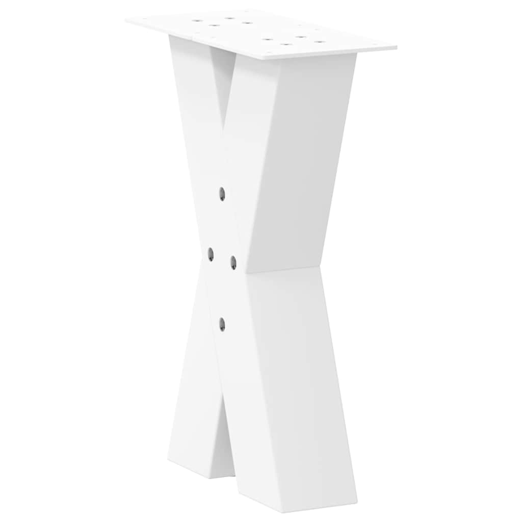 vidaXL Nogi do stolika kawowego w kształcie litery X 2 szt. Białe 38x(42-43) cm Stal